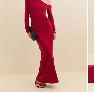 Reformation One-Shoulder Red Dress